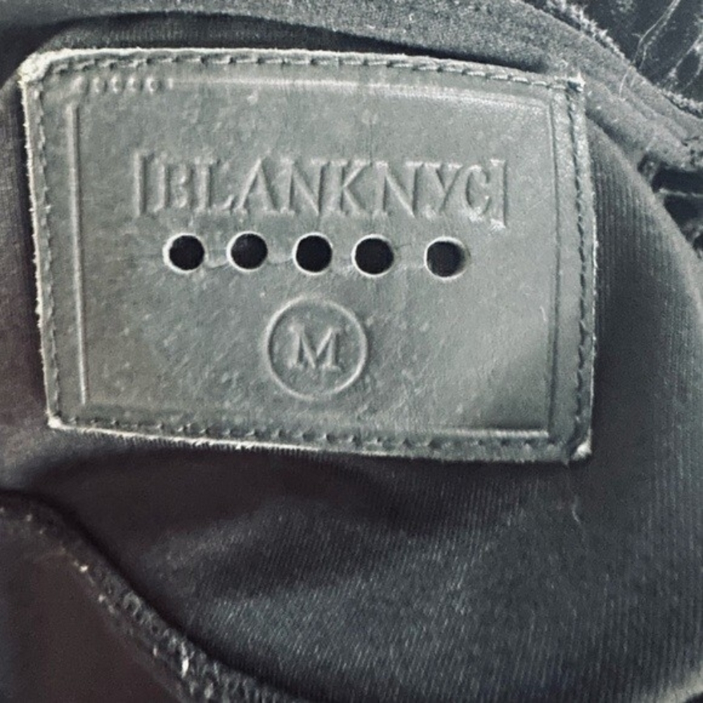 BlankNYC Anthropologie Black Velvet Moto Jacket M Zip Front Biker Crushed - Picture 10 of 11